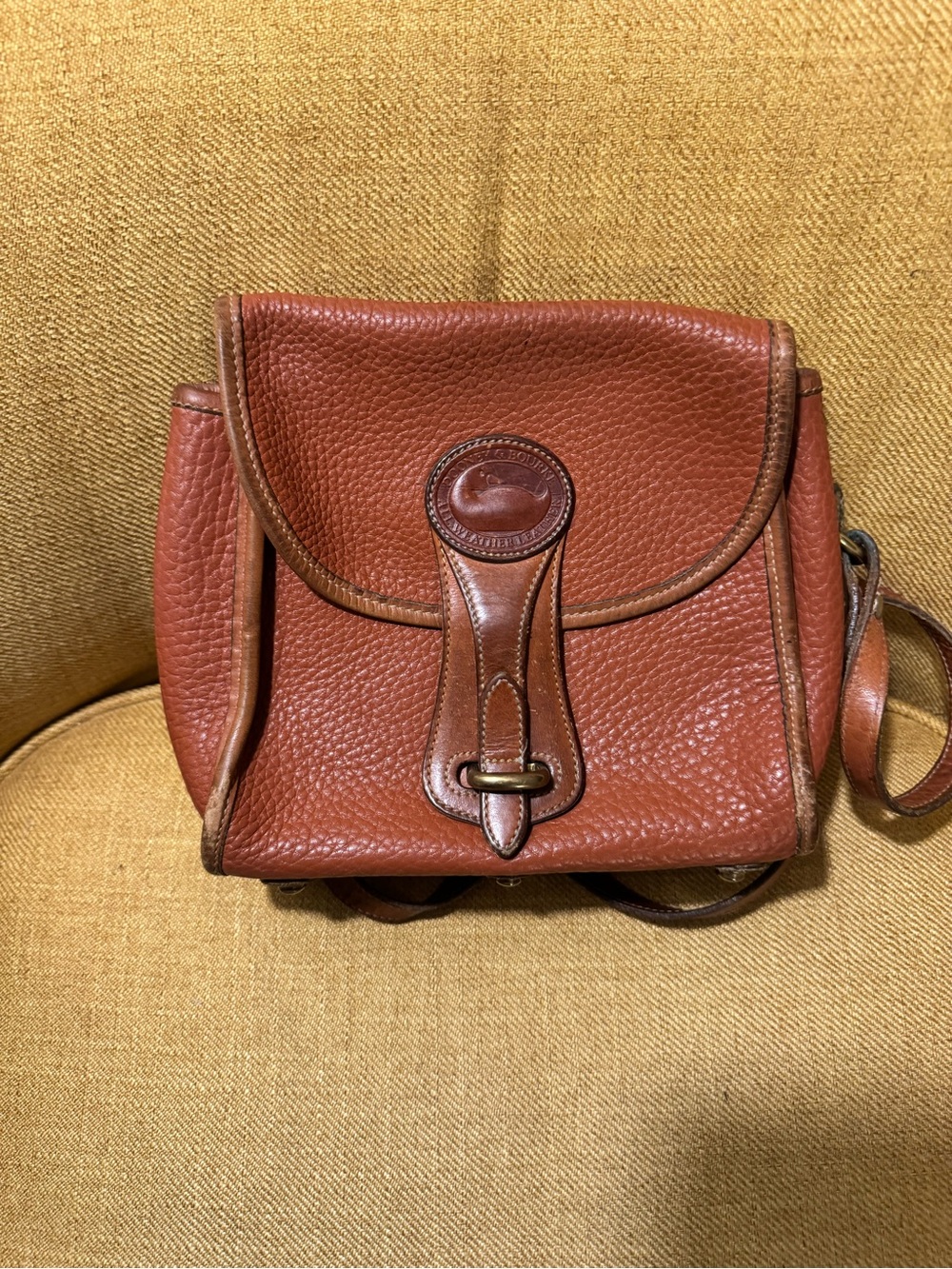 Dooney & Bourke Saddle Crossbody in Warm Brown Leather